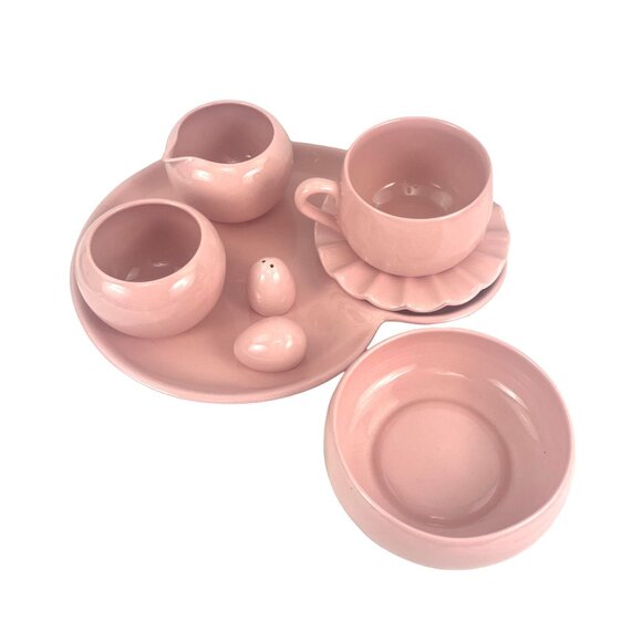 De Anza Porcelain California Pink Breakfas Set With Saucer Creamer Sugar Bowl an - Picture 9 of 15
